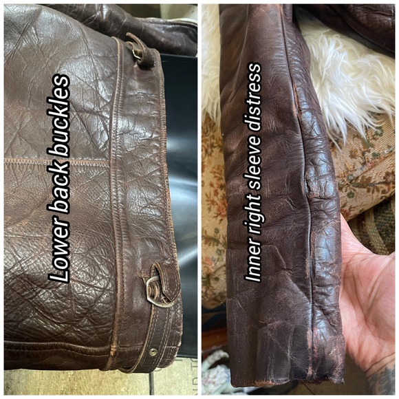 40s Military Vintage Leather Jacket Horsehide Moto Biker German 50s Distressed S - Picture 8 of 9